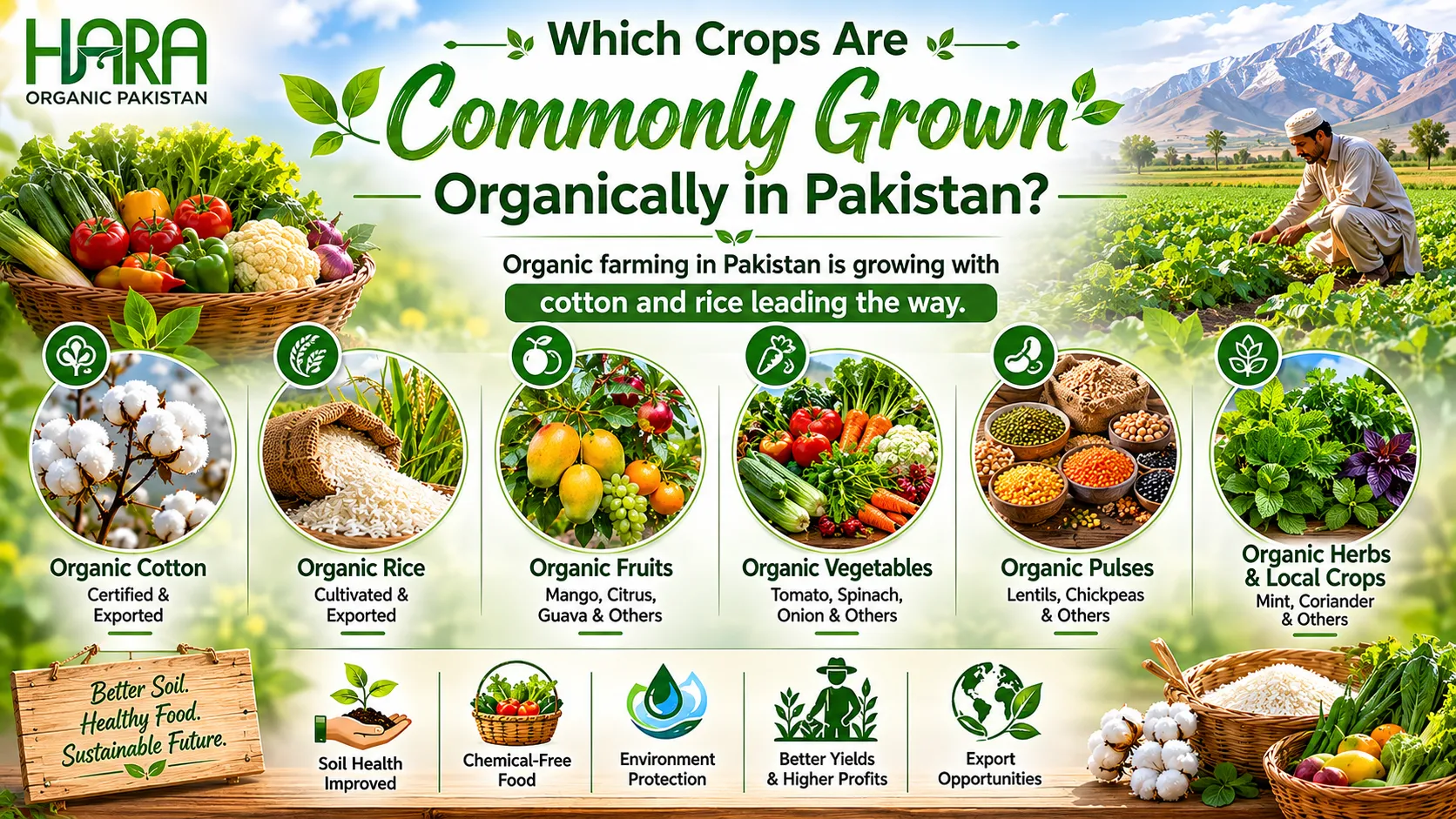 Which Crops Are Commonly Grown Organically in Pakistan