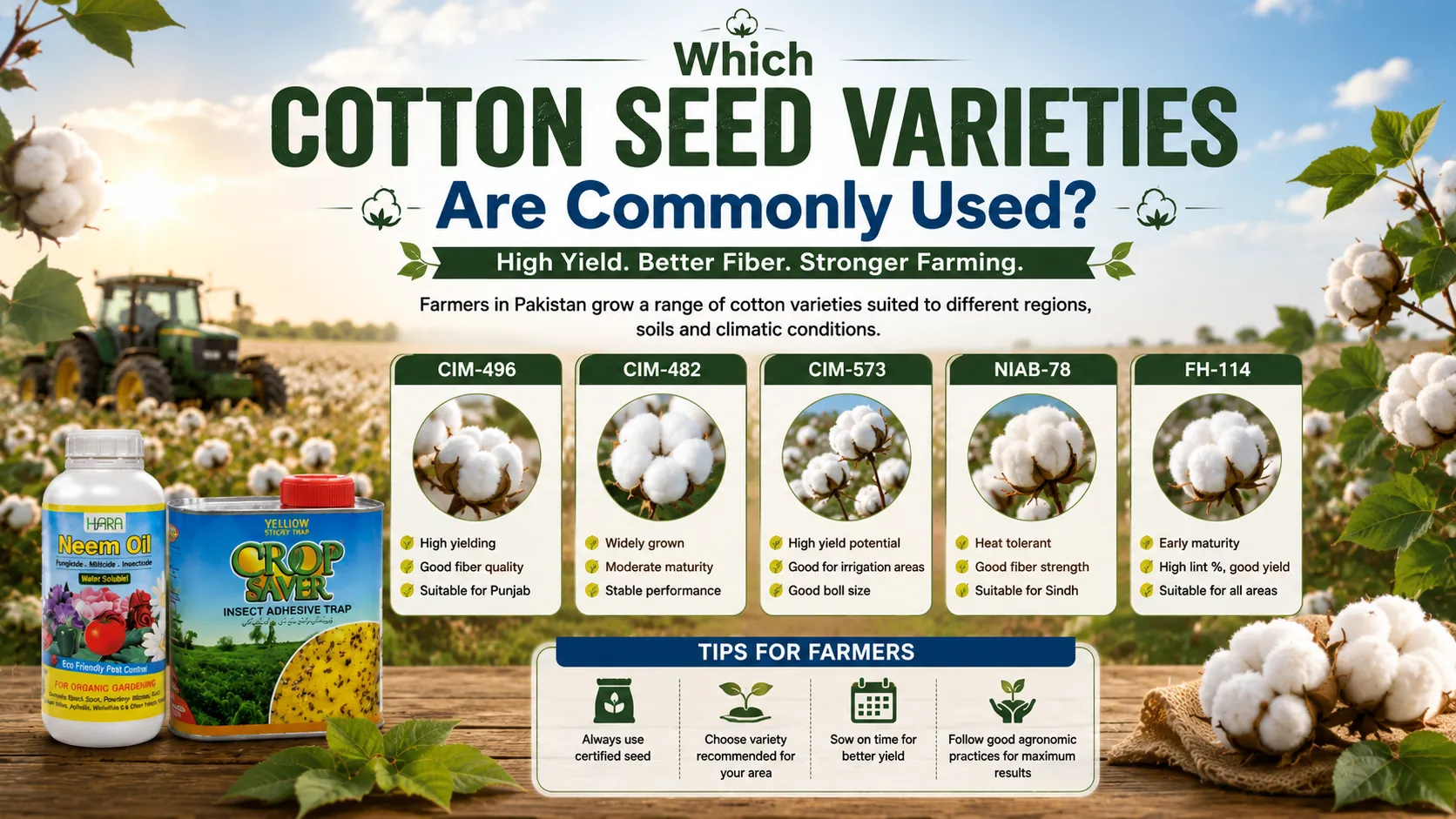 Which Cotton Seed Varieties Are Commonly Used